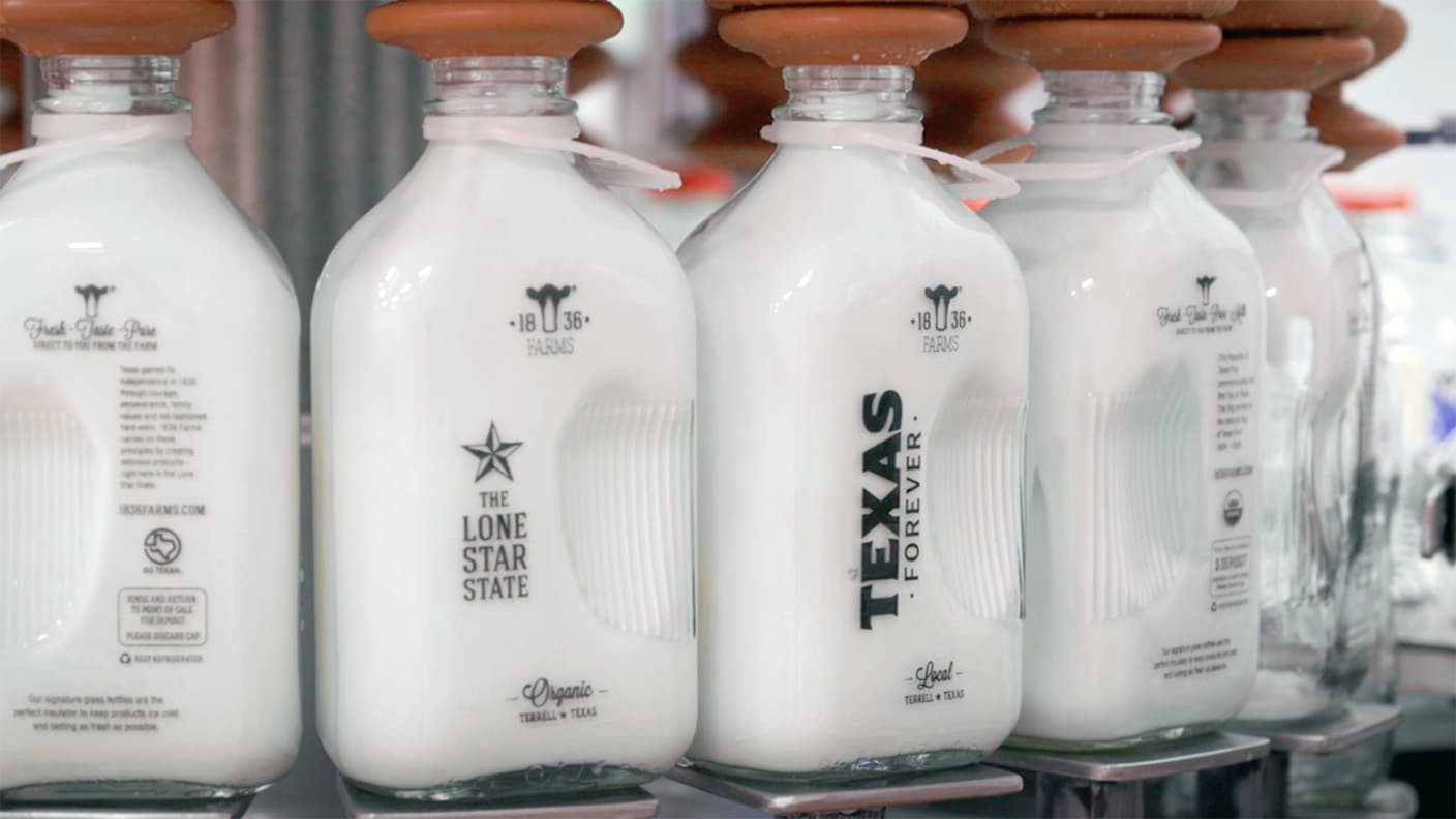 1836 Farms Milk Jugs on the production line