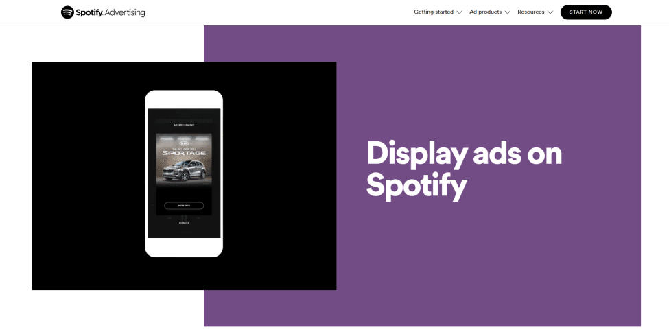 Screenshot of Spotify Display Ad Campaign