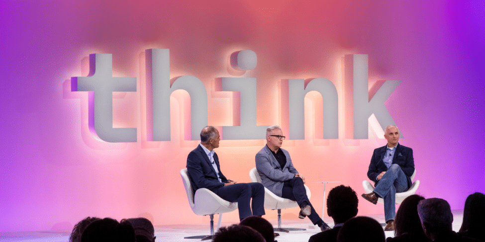 Image of keynote panelists on stage at the IBM 